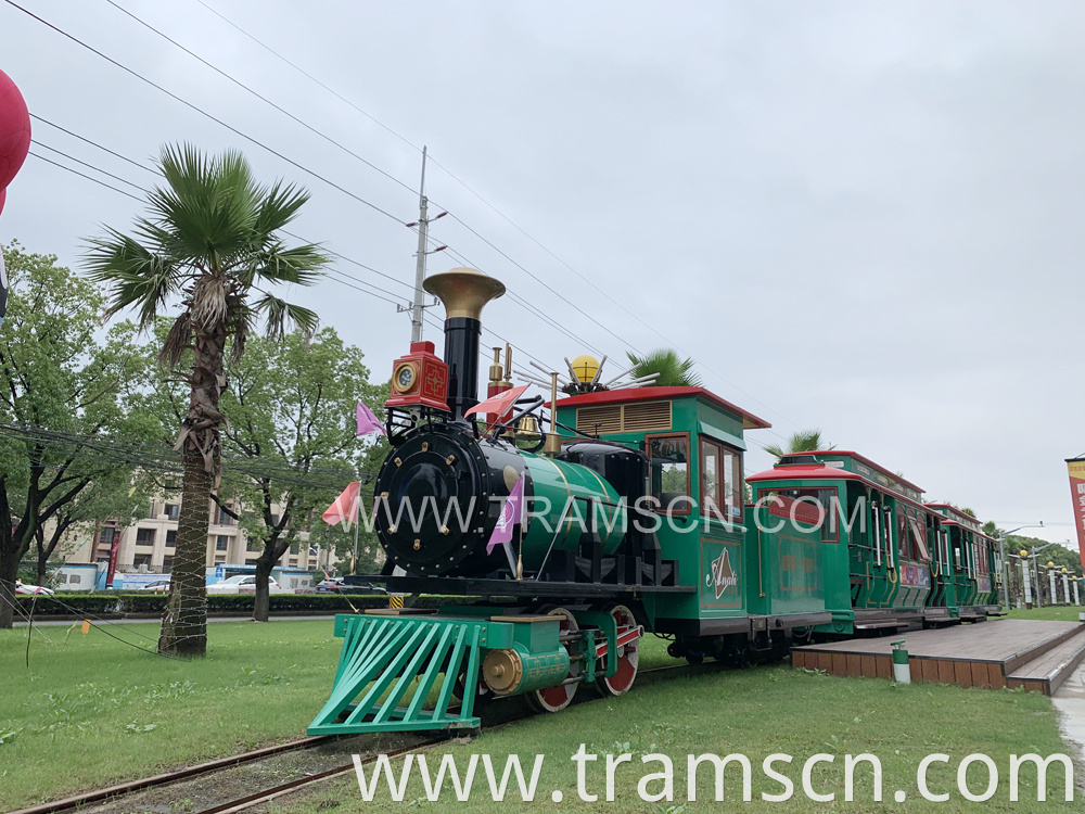 Rail Trains in Green for Shopping mall big